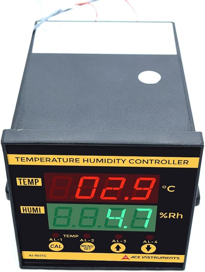 Panel Mounting Digital Temperature Humidity Controller (Temp: 0 to 60.0°C & RH: 0 to 100.0%) for Poultry, Incubators, Egg-Shelf Along with Factory Calibration Certificate Model: AI-RHTC - Image 2