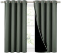 NICETOWN Dark Mallard 100% Blackout Curtains 45 inches Long, 2 Thick Layers Completely Blackout Window Treatment Thermal Insulated Lined Drapes for Small Window (1 Pair, 52 inches Width Each Panel) by NICETOWN