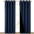 NICETOWN 100% Blackout Curtain Set, Thermal Insulated & Energy Efficiency Window Draperies for Guest Room, Full Shading Panels for Shift Worker and Light Sleepers, Navy Blue, 52W x 84L, 2 PCs by NICETOWN