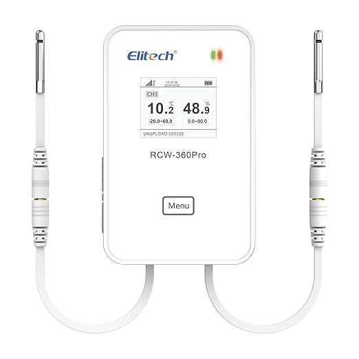 Elitech Temperature and Humidity Probe for RCW-360Pro, -40 to 176°F, 0~100% RH, 16.4ft Cable Auto-Detection Digital Sensor with Calibration Certificate for Medical Pharma Validation, HTD3X-THE-R-5M - Image 7