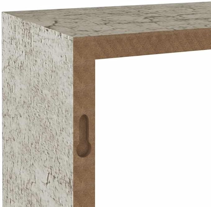 vidaXL Set of 3 Modern Wall Cube Shelves in Concrete Gray Floating Storage Solutions for Living Room Study and Office Shelf Corner Decorative Modular Shelving Organizer Indoor - Image 5