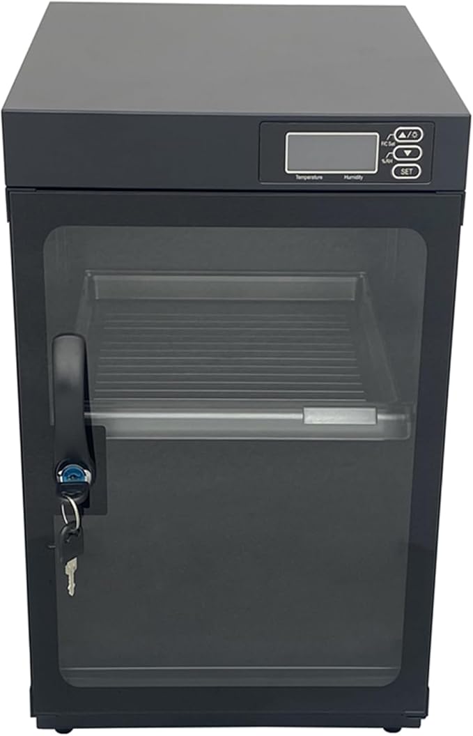 INTBUYING Camera Dry Cabinet 30L Electronic Dry Cabinet for Camera Lens Storage with Lock 2 Layers Intelligent Temperature Humidity LED Screen Noiseless by INTBUYING