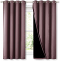 NICETOWN 100% Blackout Curtains with Black Liners, Thermal Insulated Full Blackout 2-Layer Lined Drapes, Energy Efficiency Window Draperies for Bedroom (Dry Rose, 2 Panels, 52-inch W by 63-inch L) by NICETOWN