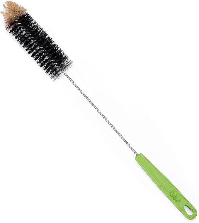 Long Bottle Brush, 17 in Bendable Cleaner Brushes for Cleaning Neck Beer Bottles, Wine, Baby Bottles, Water Bottles, Tumblers, Flask, Bird Feeder, Vase, Pipes and Brewing Supplies Black/1Pack by Haomaomao