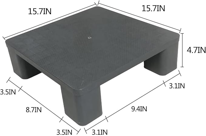 Waterproof Grid Ventilation Floor Pallet Small Warehouse Moisture Barrier Plastic Pallets Moisture Resistant for Logistics and Warehousing, Transportation Facilities(Gray-1 Set,15.7x15.7x4.7in) - Image 2