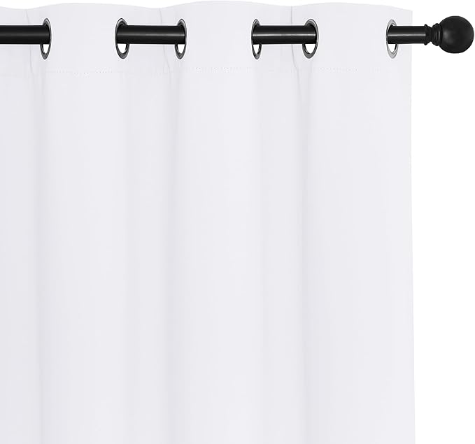 NICETOWN Sliding Door Window Treatment Blackout Patio Door Curtain Panels, Privacy Thermal Drapes for Bedroom Living Room Department with Grommet Top (White, W66 x L110) - Image 7