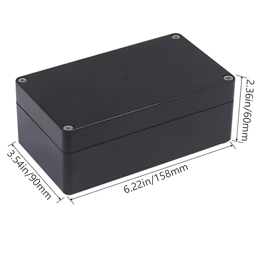 Project Box IP65 Waterproof Junction Box ABS Plastic Black Electrical Boxes DIY Electronic Project Case Power Enclosure 6.22x3.54x2.36 inch (158 x 90 x60 mm) - Image 2