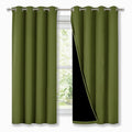 NICETOWN 100% Blackout Curtain Panels, Thermal Insulated Black Liner Curtains for Nursery Room, Noise Reducing and Cold Blocking Drapes for Windows (2 PCs, Olive Green, 52-inch Wide by 63-inch Long) by NICETOWN