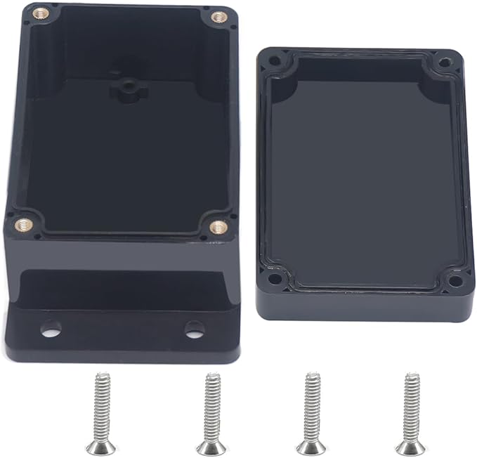 Outdoor Waterproof Junction Box IP67 Project Box ABS Black Electrical Boxes Electronic Enclsoure with Mounting Ear for DIY Project 3.9 x 2.7 x 2 inch (100x68x50mm) by Otdorpatio