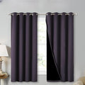 NICETOWN Extra Long Truly Blackout Drapes for Hall and Villa, 46" Width Each Panel, 45" Length, Greyish Purple, 2 Pieces, 100% Blackout Window Curtain Panels with Black Lined for Night Shift Worker by NICETOWN
