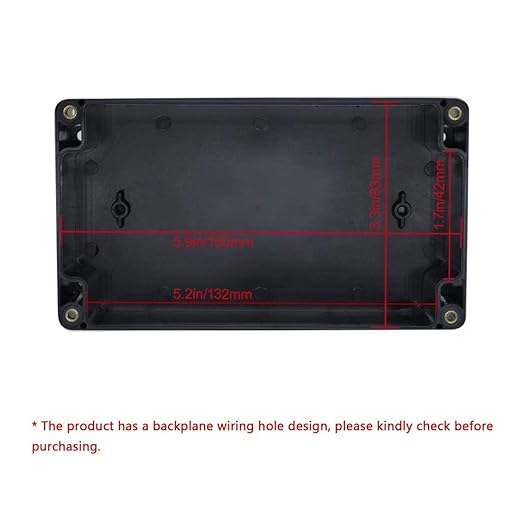 LeMotech Project Box ABS Plastic Junction Box IP65 Waterproof Electrical Boxes Universal Enclosure Black 6.2X 3.5X 2.4 inch (158x90x60mm)（Pack of 2） - Image 2