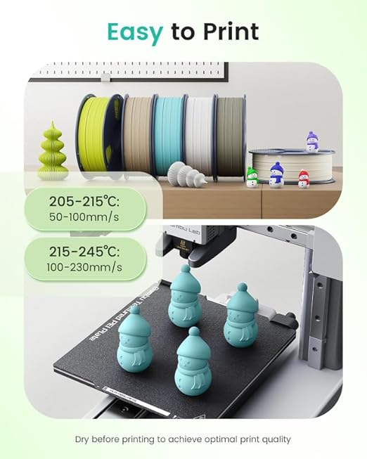 250g Matte PLA Filament 1.75mm Bundle,SUNLU 3D Printer Filament Bundle Multicolor, Neatly Wound PLA Filament, 250g Spool,8 Rolls, Black+White+Grey+KleinBlue+OliveGreen+Red+Oak+LavenderPurple - Image 5