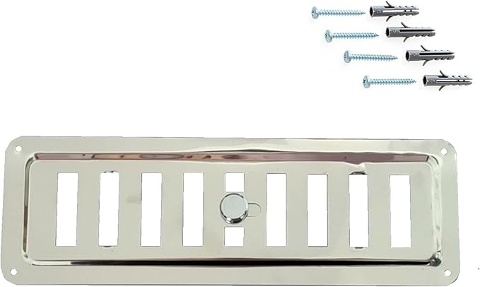 HVAC Adjustable Stainless Steel Non-Magnetic Ventilation Grille, Regulated Air Vent INOX AISI 316, Adjustable Convection Air Outlet/Inlet Grille, Air Diffuser. (9 x 3 inches) by DEMLOU