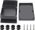 Project Box ABS Black Electrical Boxes IP67 Outdoor Waterproof Junction Box Electronic with Mounting Ears Includes Cable Glands for DIY Project 9.1 x 5.9 x 3.4 inch (230x150x87mm) by Otdorpatio