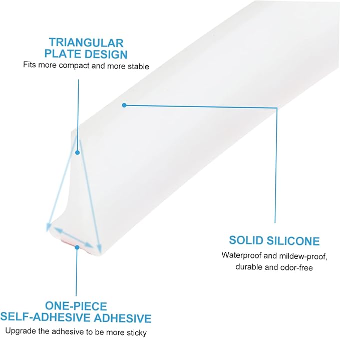 2m Self-adhesive Silicone Water Retaining Strip Sealing Strip for Shower Shower Bathroom Accessories Easy Install - Image 5