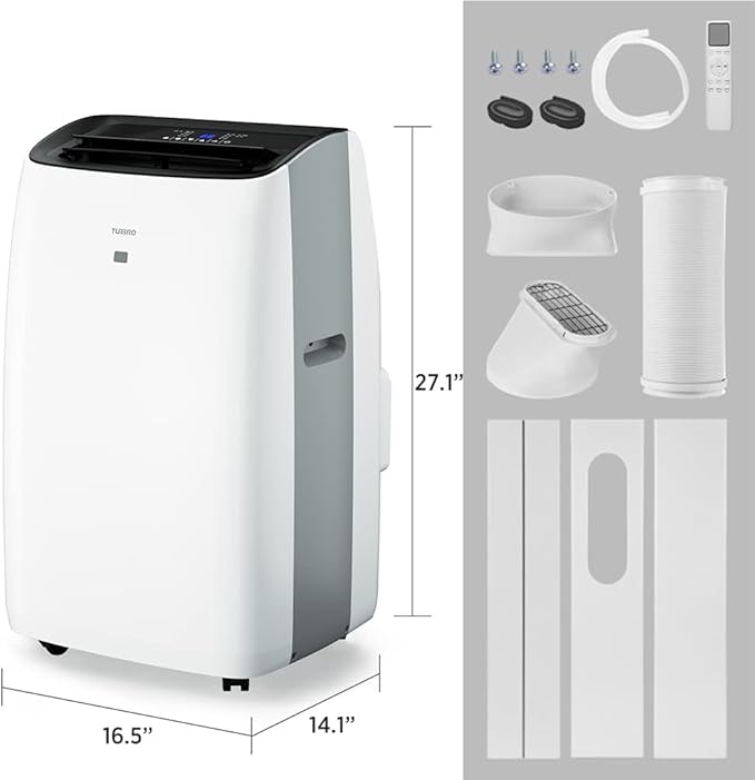 TURBRO Greenland 14,000 BTU Portable Air Conditioner and Heater, Dehumidifier and Fan, 4-in-1 Floor AC Unit for Rooms up to 600 Sq Ft, UV-C Light, Sleep Mode, Timer, Remote Included (10,000 BTU SACC) - Image 8
