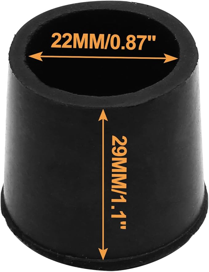Piutouyar Round PVC Rubber Furniture Covers, 22mm / 7/8 Inches Table Chair Leg Tip Protectors, Non-Slip End Cap for Protect Surfaces, Black (32Pcs) - Image 3