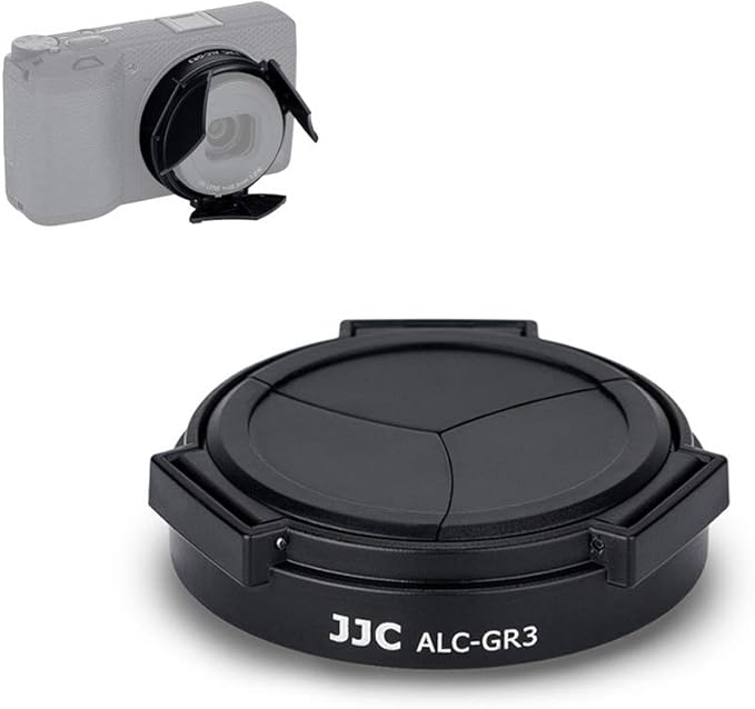 JJC Auto Open and Close Lens Cap Cover for Ricoh GR III GR III HDF GR3 GR3 HDF Digital Camera, Dustproof and Anti-Scratch Lens Protector No Need to Remove by JJC