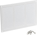 10x6 inch (Duct Opening) Vent Cover - White Ventilation Covers for Wall and Ceiling - Metal Return Grille - HVAC AC Air Vents Register for Indoor and Outdoor Use with Mesh by ABOUT+VENT