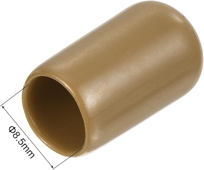 uxcell 20pcs Rubber End Caps 8.5mm ID Vinyl PVC Round Tube Bolt Cap Cover Screw Thread Protectors Light Brown - Image 3