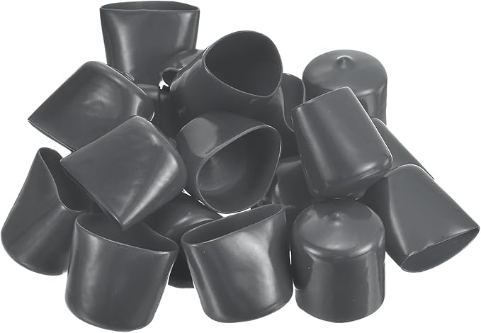 uxcell 20pcs Rubber End Caps 29mm ID Vinyl Round Tube Bolt Cap Cover Thread Protectors Dark Grey - Image 4