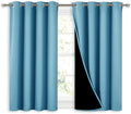 NICETOWN 100% Blackout Short Curtains with Black Liners, Thermal Insulated Full Blackout Lined Drapes, Energy Efficiency Window Draperies for Boy's Room (Teal Blue, 2 Panels, 52-inch W by 45-inch L) by NICETOWN