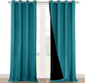 NICETOWN 100% Blackout Curtains for Windows, Pack of 2, Peacock Teal, 52" W x 102" L, Super Heavy-Duty Black Lined Total Darkness Drapes for Bedroom, Privacy Assured Window Treatment for Patio by NICETOWN