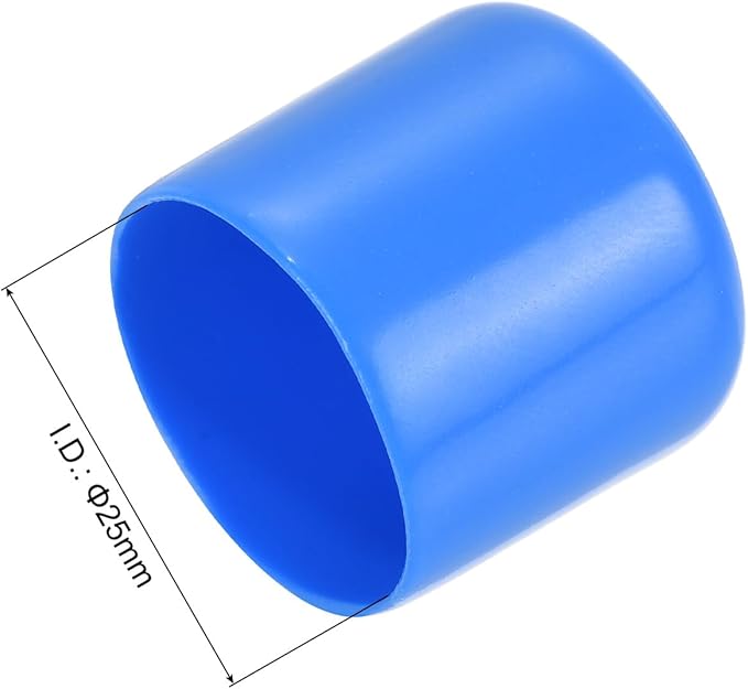 uxcell 20pcs Rubber End Caps 25mm ID Vinyl Round Tube Bolt Cap Cover Screw Thread Protectors Light Blue - Image 3