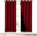 NICETOWN Living Room Completely Shaded Draperies, Privacy Protection & Noise Reducing Ring Top Drapes, Black Lined Insulated Decorative Curtain Panels(Burgundy Red, 2 Pieces, W52 x L72) by NICETOWN