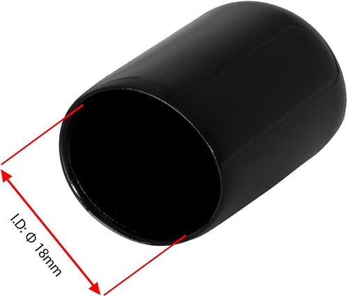 10 PCS Black Round Vinyl Rubber End Caps Kits, Flexible Screw Thread Protectors Safety Cover for Metal Tubing Rod Bolt, 18mm (18/25 inch) - Image 2