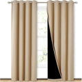 NICETOWN Living Room Completely Shaded Draperies, Privacy Protection & Noise Reducing Ring Top Drapes, Black Lined Insulated Window Treatment Curtain Panels(Biscotti Beige, 2 Pieces, W52 x L84) by NICETOWN