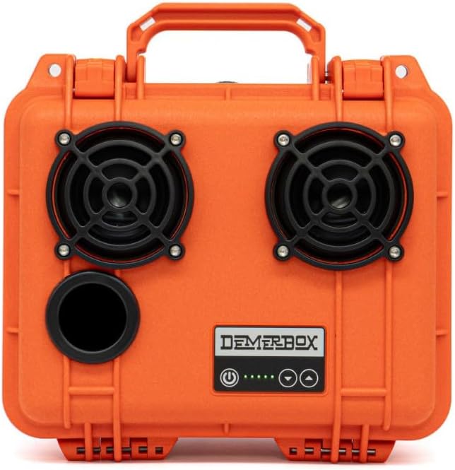 Waterproof, Portable, and Rugged Outdoor Bluetooth Speakers. Loud Sound + Deep Bass, 40+ hr Battery Life, Dry Box + USB Charging, Multi-Pairing Party Mode (Haast Orange, DB2) by DemerBox