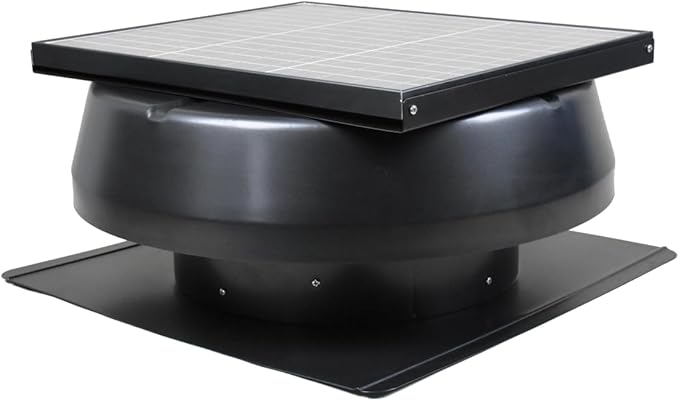 iLIVING HYBRID Ready Smart Thermostat Solar Roof Attic Exhaust Fan, 14", 40-Watt, 1150 CFM, Cools up to 2900 Sq.Ft. Coverage Area, Black - Image 4