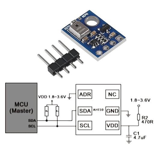 DIANN 6pcs AHT10 Temperature and Humidity Sensor Module High Precision I2C Communication Replace DHT11 SHT20 AM2302 with Cable - Image 3