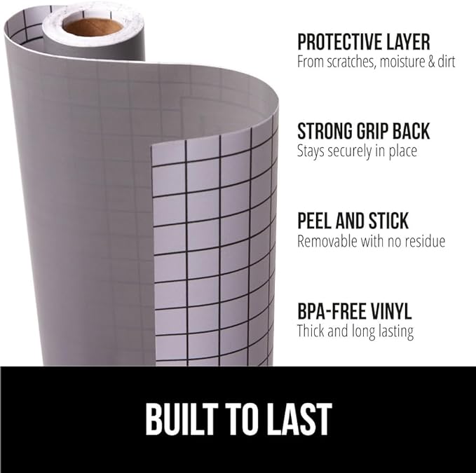 GORILLA GRIP Peel and Stick Paper, Removable Cover for Books, Shelves, Countertops, Drawers, Cabinets and Crafts, Easy Install Kitchen Decor, Shelf, Drawer, Cabinet Liners, 11.8 in x 20 FT Gray - Image 2