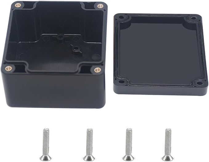 Outdoor Waterproof Junction Box IP67 Project Box ABS Black Electrical Boxes Electronic Enclsoure for DIY Project 3.3x3.2x2.2inch (83 x 81 x 56 mm) by Otdorpatio