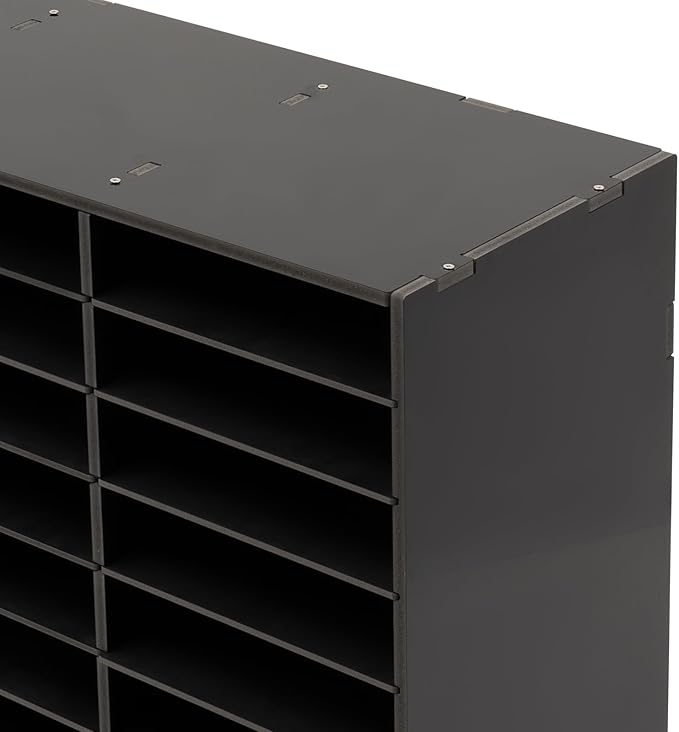Literature Organizers 24/36Slots Mail Sorter Compartment Files Rack File Cabinet Mail Organizer Office Mailbox Storage Files Manuals Books for Office Company (BGQHQNS6WDFKH - 36 Slots - Black) - Image 4