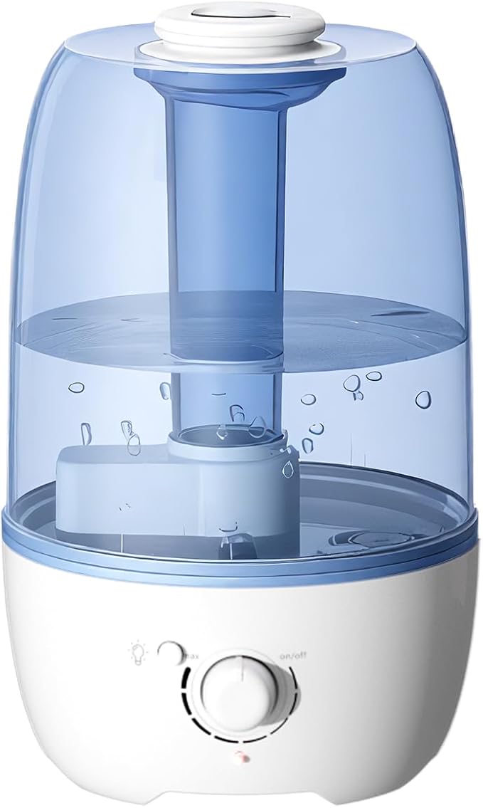 MEGAWISE Cool Mist Humidifier for Kid bedroom with 3.2L Large Capacity, No leakage Design Fine Mist Output Auto Shutoff, Essential Oil Safe Tank (White) by MEGAWISE