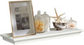 AHDECOR White Floating Shelves Wall Mounted, Deeper Wall Storage Shelf for Home Décor, Super Sturdy, Easy to Install, 24” Wide, 7.75” Deep by AHDECOR