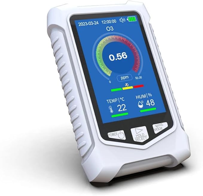 Portable O3 Meter Ozone Detector 3.5 Inch TFT Multifunction Air Quality Monitor for Air Quality Temperature Humidity Detection, Handheld Ozone Meter Tester for Home Office Use - Image 2
