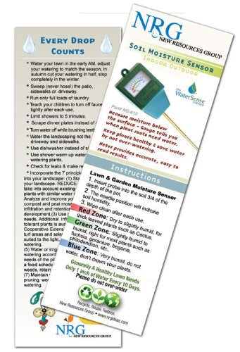 Indoor/Outdoor Moisture Sensor Meter with Full Color Instruction Card, Soil Water Monitor, Plant Care, Garden,Lawn - Image 3