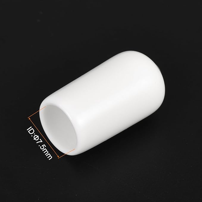 uxcell 20pcs Rubber End Caps 7.5mm ID Vinyl Round End Cap Cover Screw Thread Protectors White - Image 3