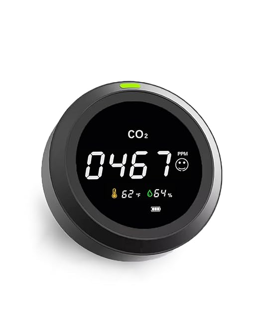 Portable CO2 Detector, High-Precision NDIR Sensor Meter, Indoor CO2 Monitor, Test Range 400-5000 ppm, 24-Hour Runtime Li-Battery, Carbon Dioxide Detector for Home, Car, Grow Tents, Travel by Unknown
