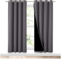 NICETOWN Grey Full Shade Curtain Panels, Pair of Energy Smart & Noise Blocking Out Blackout Drapes for Dining Room Window, Thermal Insulated Guest Room Lined Window Dressing(Gray, 52 x 72 inch) by NICETOWN