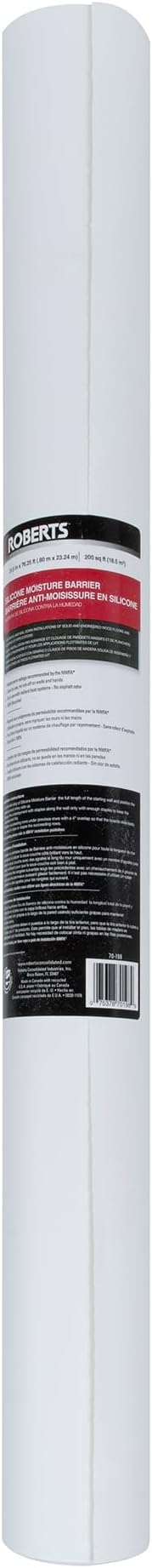 ROBERTS 70-198 Silicone Moisture Barrier Underlayment for Solid & Engineered Wood Floors & LVP - 31.5 in. x 76.25 ft. x 6 mil - 200 sq. ft. coverage by Roberts