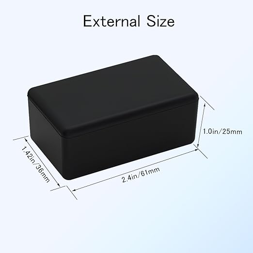 Project Box 8 Pieces Electrical Box Small Junction Box ABS Plastic Enclosure Power Electronic Case Black 2.4" x 1.4" x 1"(61 x 36 x 25mm) - Image 3