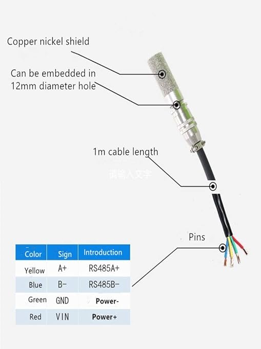 Taidacent SHT30 RS485 Modbus RTU Temperature and Humidity Sensor Transmitter for PLC and DCS Room Thermocouple Monitoring - Image 4