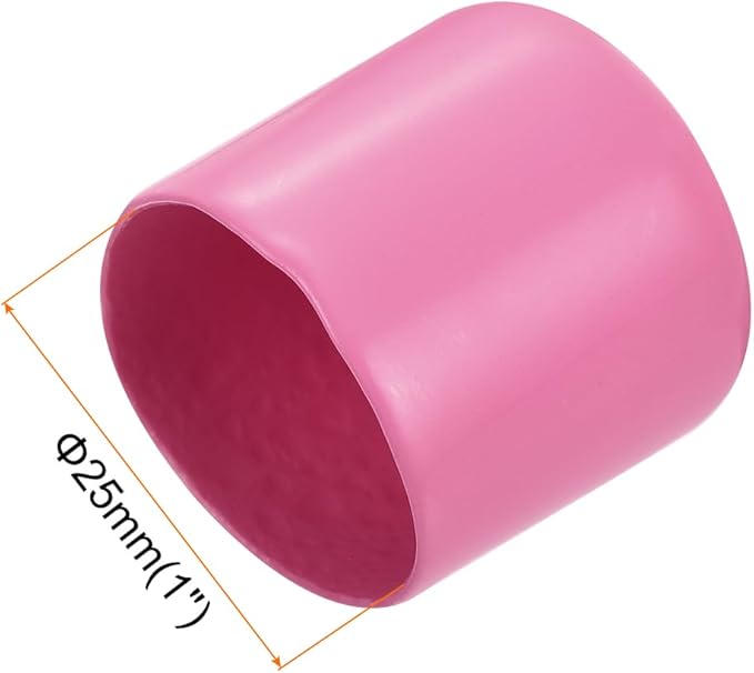 uxcell 20pcs Rubber End Caps 25mm(1 inch) ID Vinyl PVC Round Tube Bolt Cap Cover Screw Thread Protectors Pink - Image 3