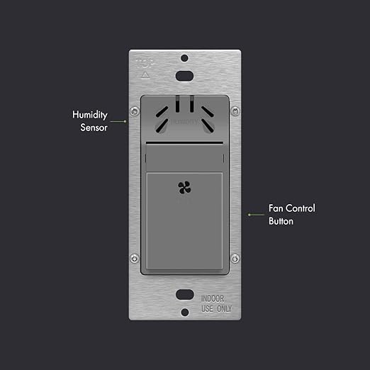 TOPGREENER Humidity Sensor Switch for Ventilation Fan, Air Moisture Detection, Bathroom Fan Automated Control, Neutral Wire Required, UL Listed, TDHS5, Gray - Image 2