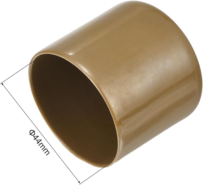 uxcell 20pcs Rubber End Caps 44mm(1 3/4") ID Vinyl PVC Round Tube Bolt Cap Cover Screw Thread Protectors Light Brown - Image 3